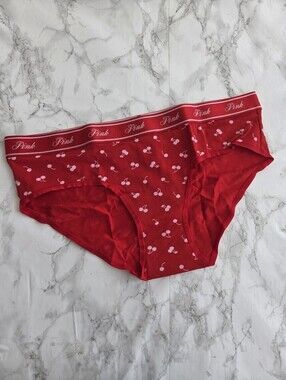Victoria's Secret PINK Logo Cotton Hiphugger Hipster Panties L NWT